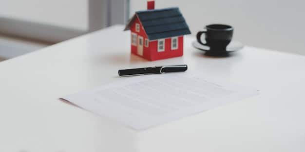 A real estate sales contract on a table, with a pen resting on top. Keys to a new house are placed beside the contract, with a blurred background showing a modern home interior.