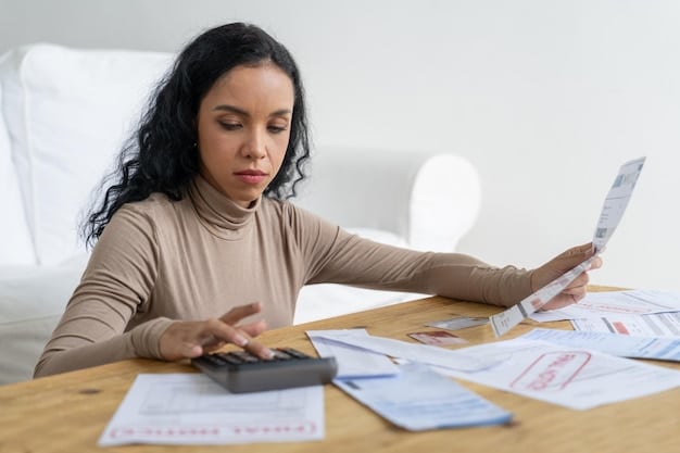 A person adjusting a budget spreadsheet on a tablet, with a concerned expression, indicating careful financial planning to cope with inflation.