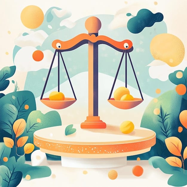 A visual representation of a balanced scale with 