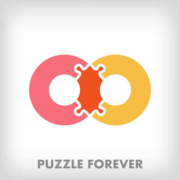 Two puzzle pieces fitting together, each piece representing a different company logo, symbolizing the synergy achieved through a strategic alliance.