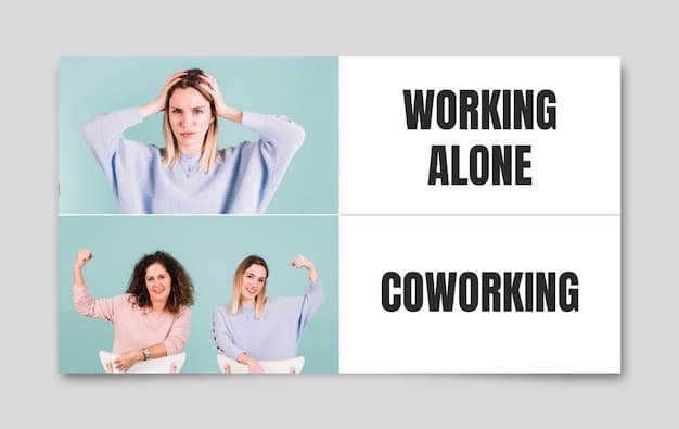 A split screen showing a stressed person on one side and a relaxed person on the other, with a dotted line separating them that says 