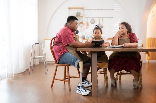 A family of three - mother, father, and teenage daughter - sitting around a table, reviewing financial documents with a financial advisor. The scene is set in a modern office, with natural light streaming through the windows, creating a sense of transparency and collaboration.