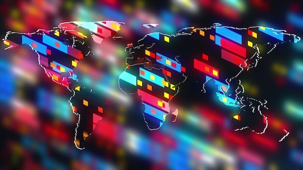 A world map highlighting different regions with varying colors to represent diversified sourcing locations. Arrows connect these regions to a central business hub, symbolizing a resilient supply chain network.